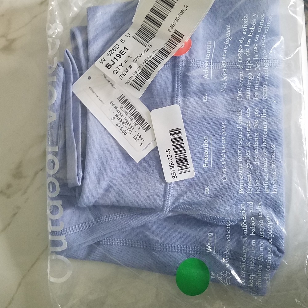 NWT OUTDOOR VOICES 3/4 Warm Up Leggings, Lilac - Picture 5 of 6